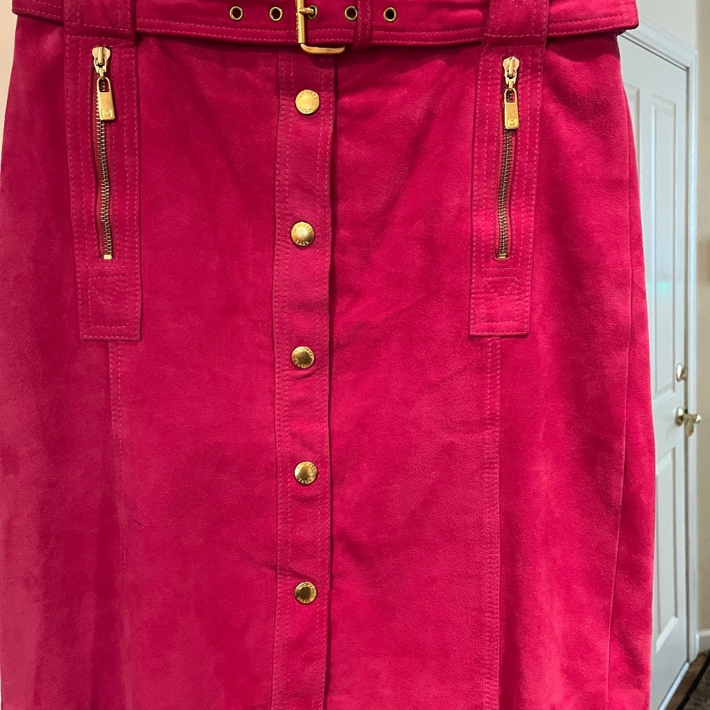 Michael Kors Genuine Suede Skirt